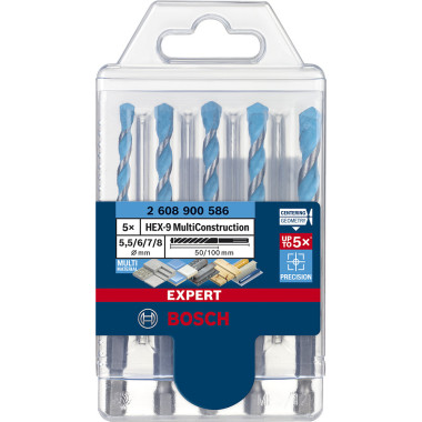 Bosch Expert HEX-9 Mèche de perçage pour maçonnerie 5 pièce(s)