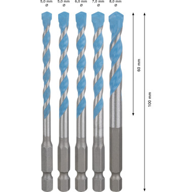 Bosch Expert HEX-9 Mèche de perçage pour maçonnerie 5 pièce(s)