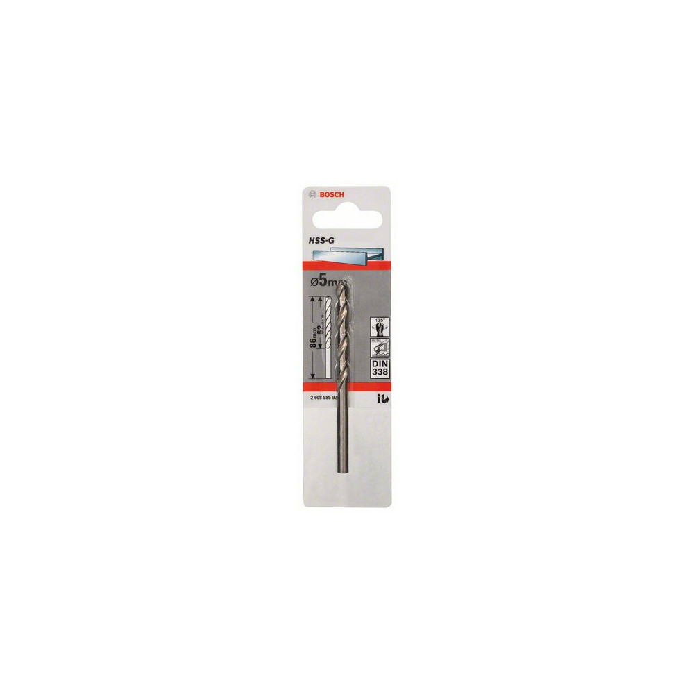 Bosch Forets à métaux rectifiés HSS-G, DIN 338