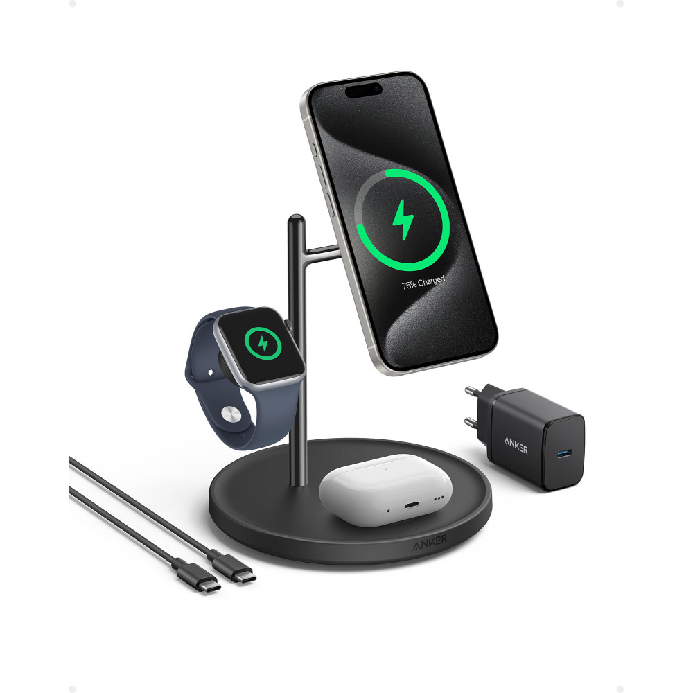 Anker MagGo Universel Noir USB Recharge sans fil Charge rapide Intérieure