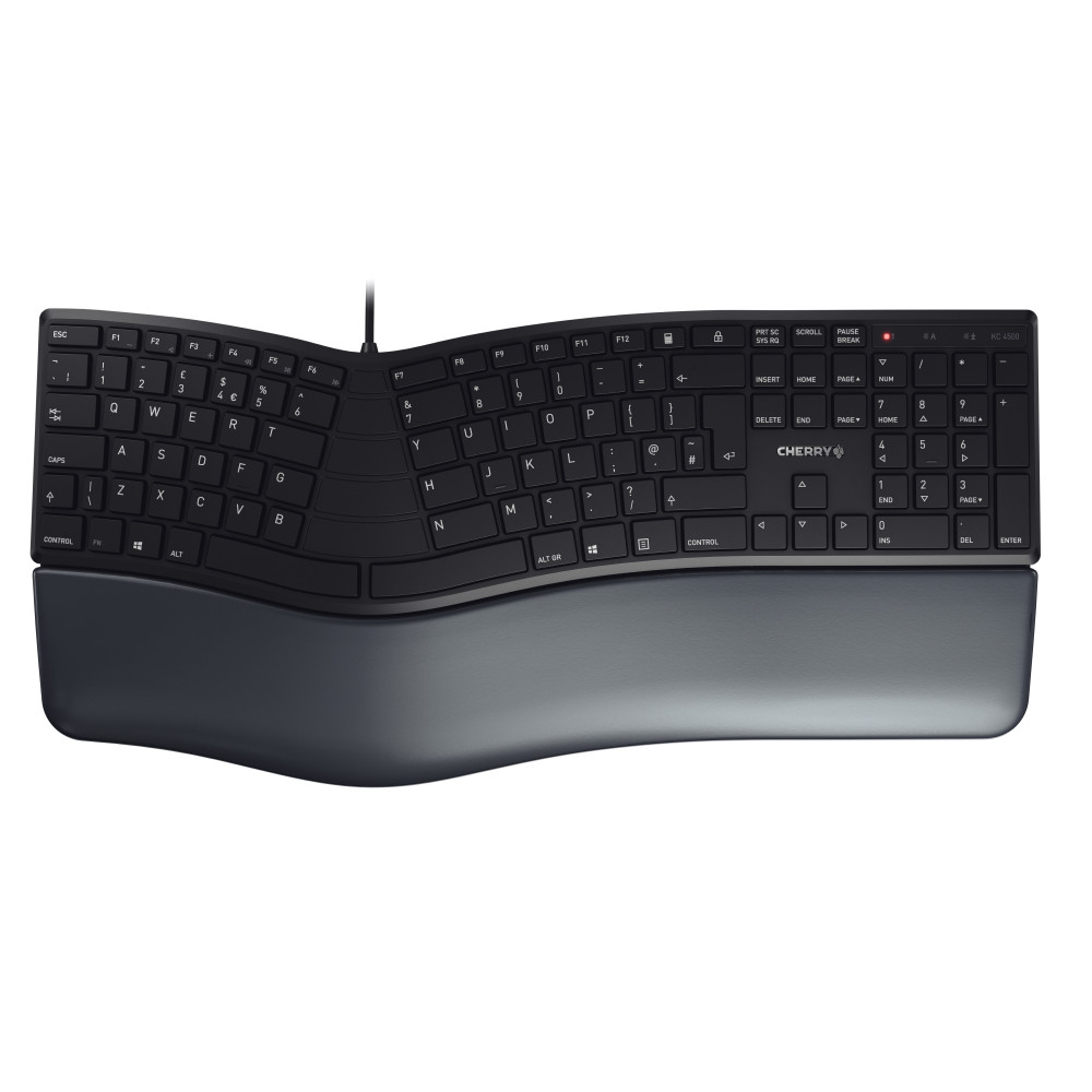CHERRY KC 4500 ERGO clavier Universel USB QWERTY Anglais britannique Noir CHERRY KC 4500 ERGO clavier Universel USB QWERTY Anglais britannique Noir