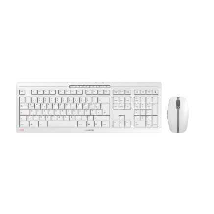 CHERRY Stream Desktop Recharge clavier Souris incluse Universel RF sans fil QWERTY Anglais britannique Gris