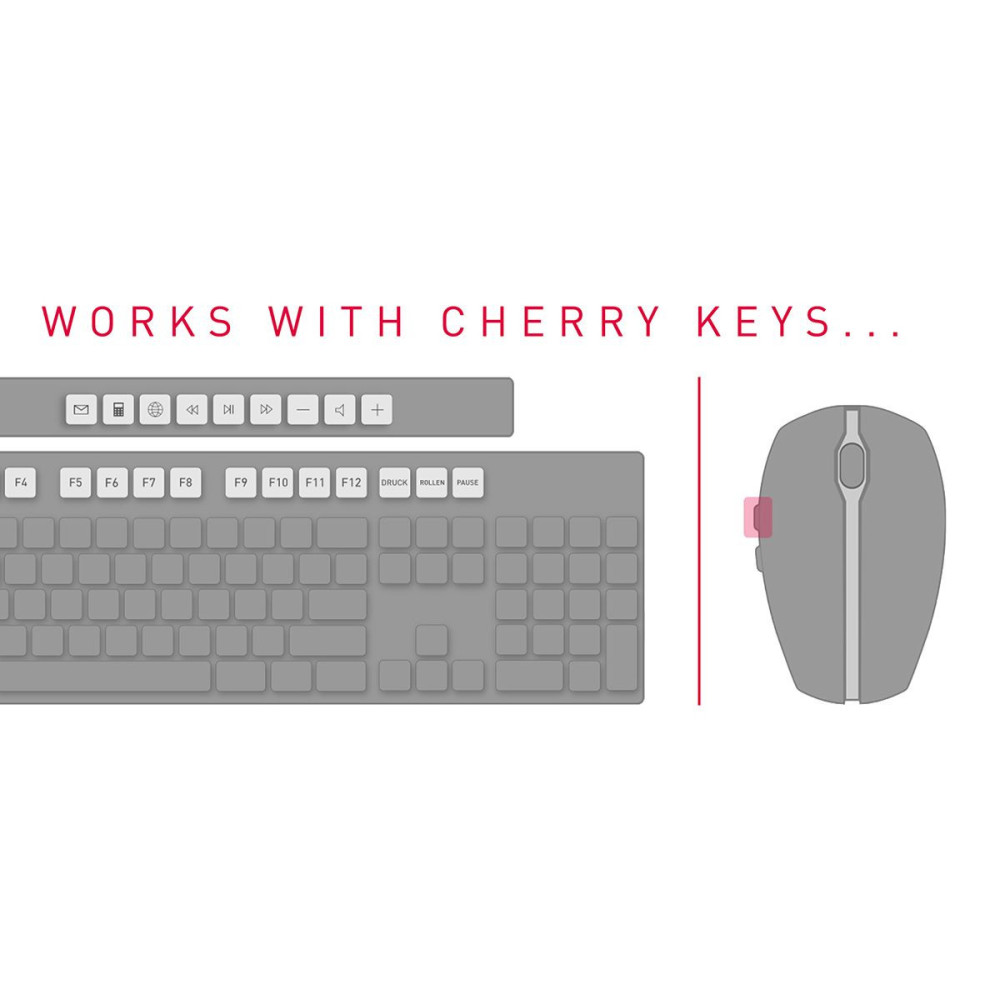 CHERRY DW 5100 clavier Souris incluse Maison RF sans fil Tchèque, Slovaque Noir