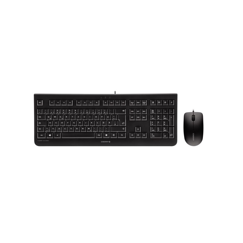 CHERRY DC 2000 clavier Souris incluse Universel USB QWERTZ Tchèque Noir