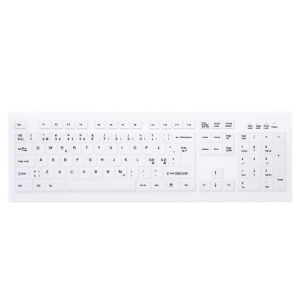 CHERRY AK-C8100F-FUS-W NOR clavier Médical RF sans fil QWERTY Norvégien Blanc