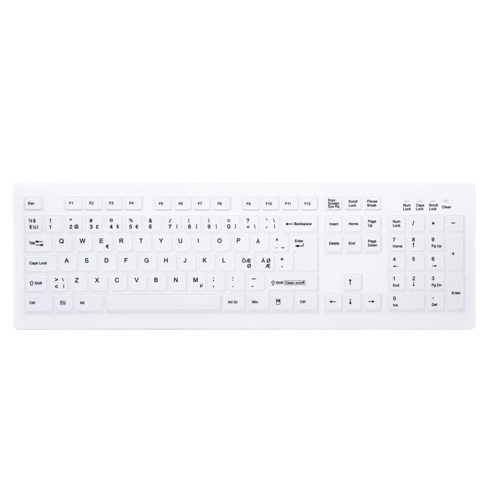 CHERRY AK-C8100F-FUS-W NOR clavier Médical RF sans fil QWERTY Norvégien Blanc CHERRY AK-C8100F-FUS-W NOR clavier Médical RF sans fil QWERTY Norvégien Blanc