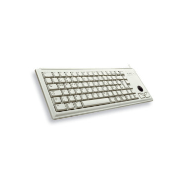 CHERRY G84-4400 TRACKBALL KEYBOARD Clavier filaire miniature, trackball, PS2, gris clair, AZERTY - FR