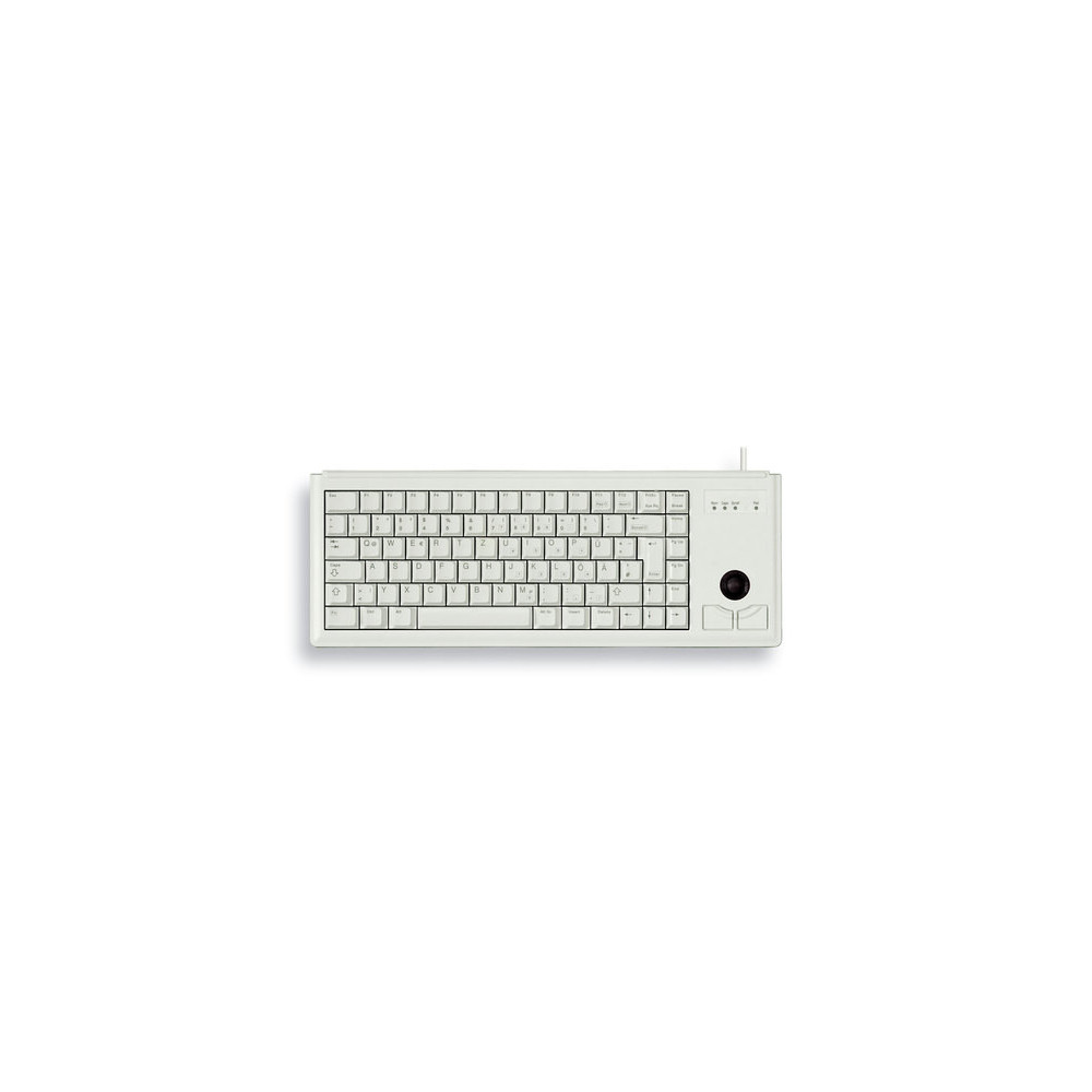 CHERRY G84-4400 TRACKBALL KEYBOARD Clavier filaire miniature, trackball, USB, gris clair, AZERTY - FR