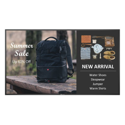AG Neovo QM-6502 Écran plat de signalisation numérique 163,8 cm (64.5") LCD 400 cd m² 4K Ultra HD Noir