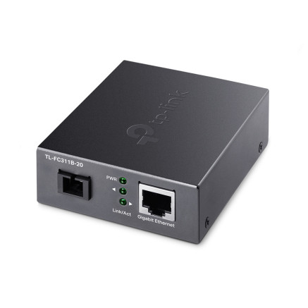 TP-Link TL-FC311B-20 convertisseur de support réseau 1000 Mbit s Monomode Noir