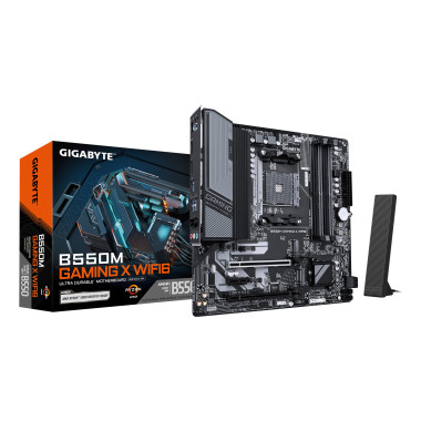 GIGABYTE B550M GAMING X WIFI6 Carte mère - Processeurs AMD Ryzen 5000, VRM 5+3 phases, jusqu'à 3200 MHz DDR4, 1x M.2 PCIe 4.0 +
