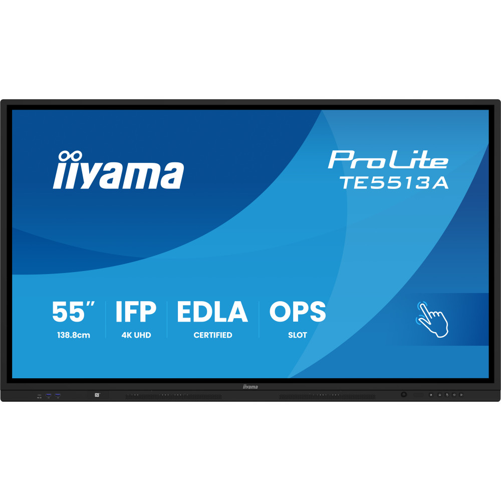 iiyama TE9813A-B1AG Écran d'affichage dynamique Écran plat interactif 2,48 m (97.5") Wifi 450 cd m² 4K Ultra HD Noir Écran