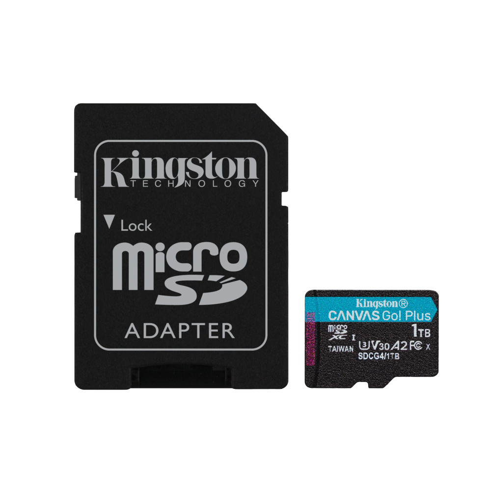 Kingston Technology Carte microSDXC Canvas Go Plus Gen4 200 Mo s A2 U3 V30 1 To + adaptateur Kingston Technology Carte microSDXC Canvas Go Plus Gen4 200 Mo s A2 U3 V30 1 To + adaptateur