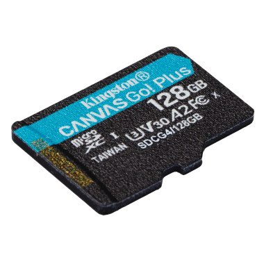 Kingston Technology Carte microSDXC Canvas Go Plus Gen4 200R A2 U3 de 128 Go, pack unique sans ADP