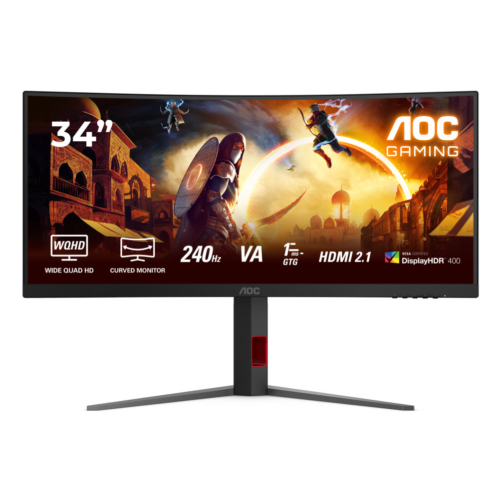 AOC G4 CU34G4Z écran plat de PC 86,4 cm (34") 3440 x 1440 pixels Wide Quad HD LED Noir, Rouge AOC G4 CU34G4Z écran plat de PC 86,4 cm (34") 3440 x 1440 pixels Wide Quad HD LED Noir, Rouge