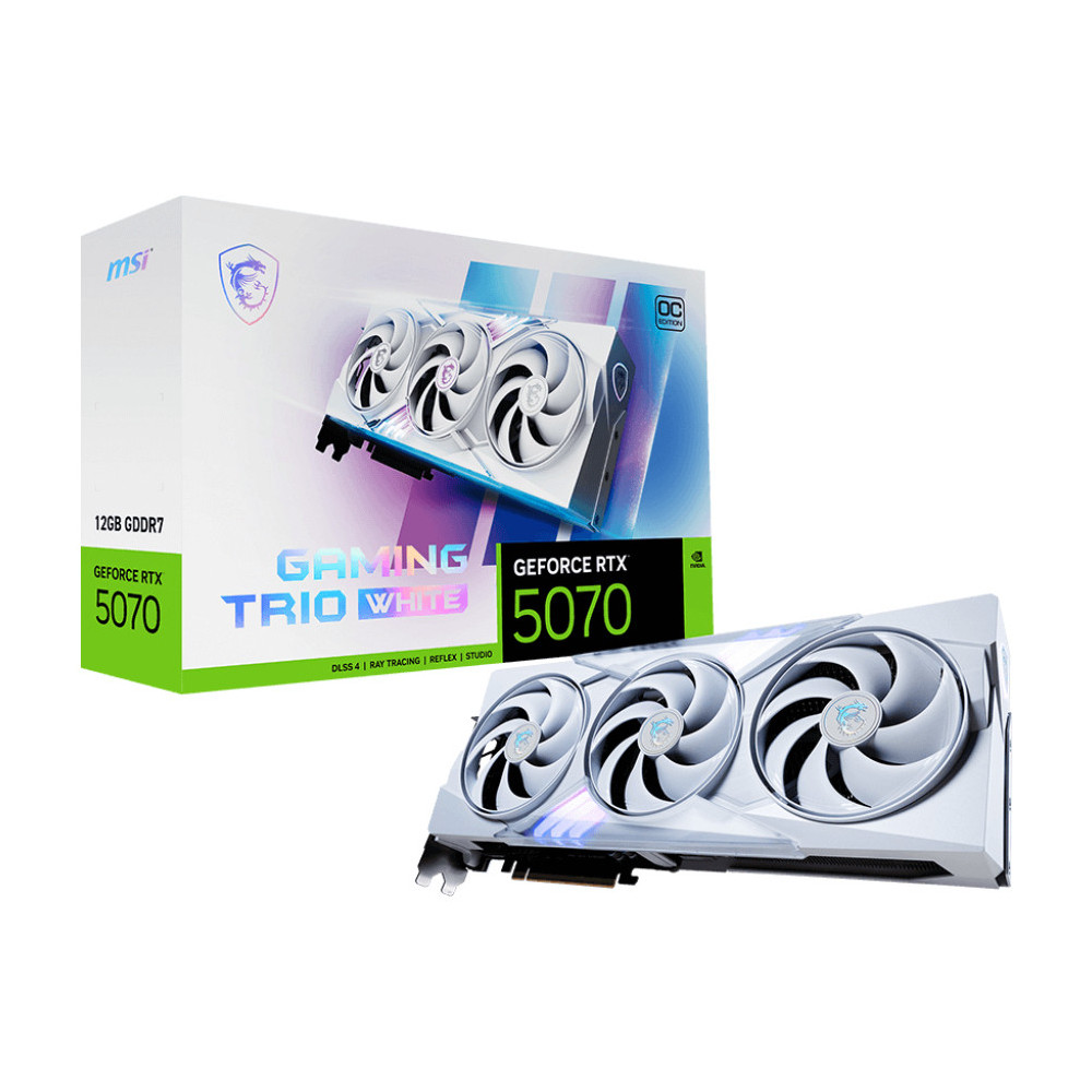MSI GAMING GeForce RTX 5070 12G TRIO OC WHITE NVIDIA 12 Go GDDR7 MSI GAMING GeForce RTX 5070 12G TRIO OC WHITE NVIDIA 12 Go GDDR7