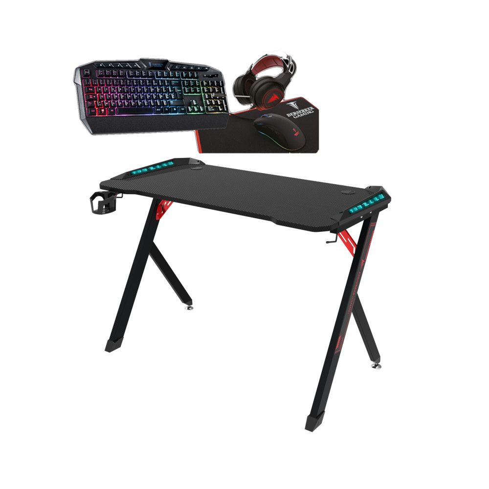 BER00046646 Bureau Gamer + pack CLavier+Souris+TAPIS+CASQUE RGB offert BER00046646 Bureau Gamer + pack CLavier+Souris+TAPIS+CASQUE RGB offert