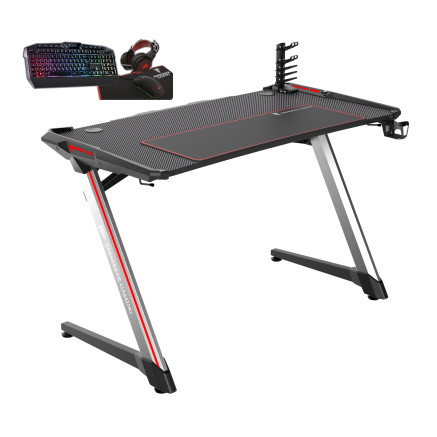BER00046631 Bureau Gamer + pack CLavier+Souris+TAPIS+CASQUE RGB offert