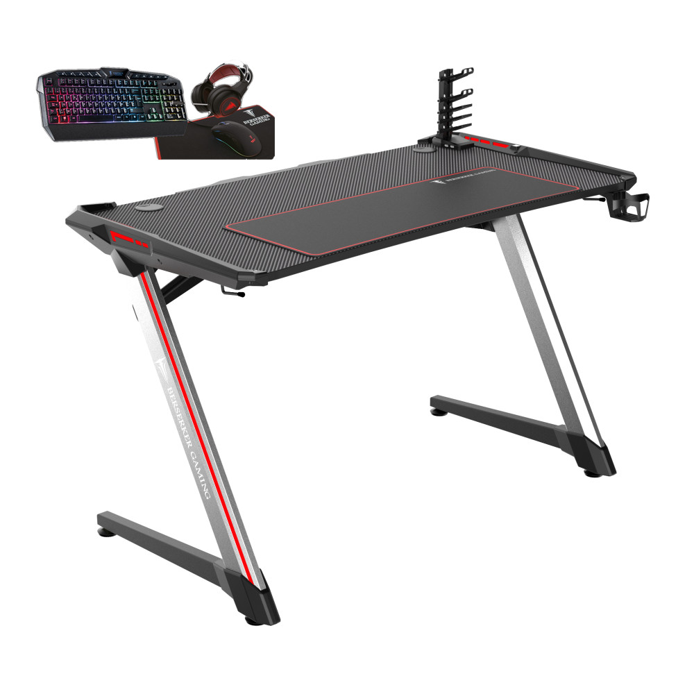 BER00046631 Bureau Gamer + pack CLavier+Souris+TAPIS+CASQUE RGB offert BER00046631 Bureau Gamer + pack CLavier+Souris+TAPIS+CASQUE RGB offert