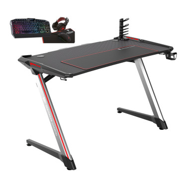 BER00046631 Bureau Gamer + pack CLavier+Souris+TAPIS+CASQUE RGB offert