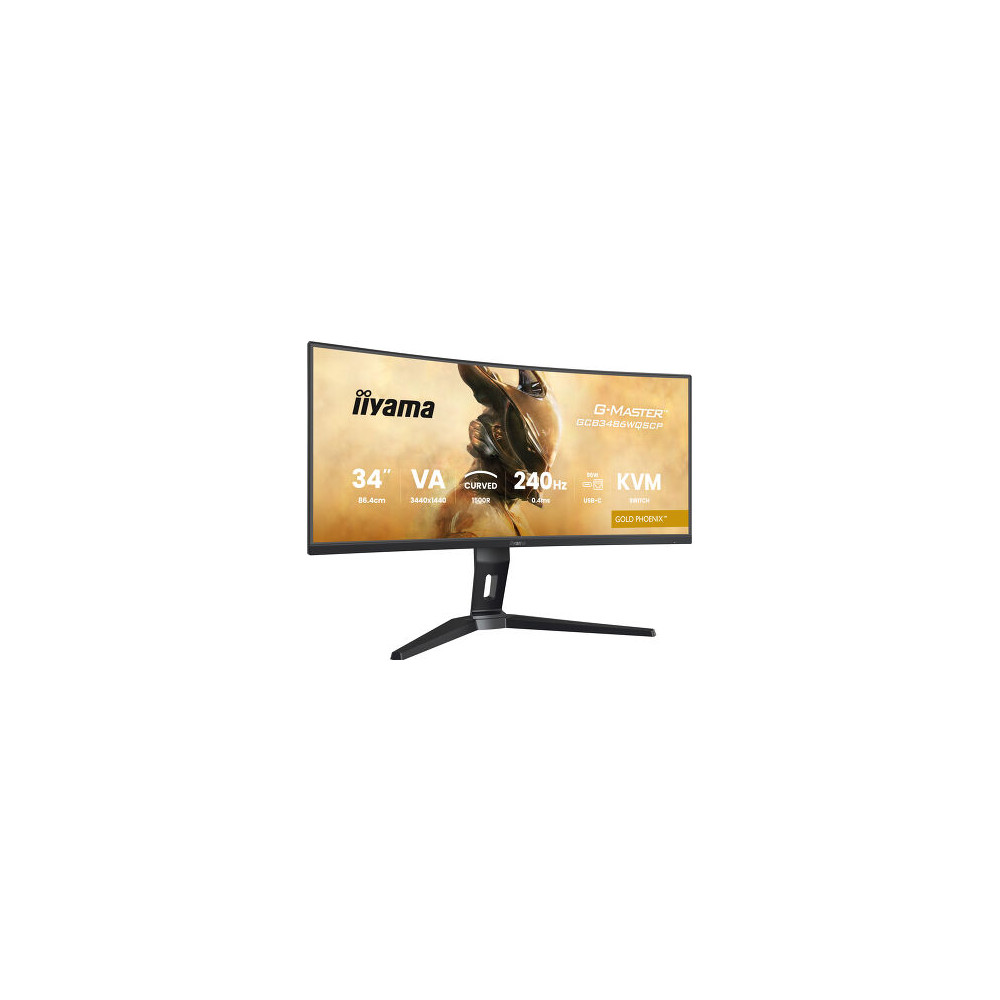 IIY00046648 GCB3486WQSCP-B1 (Gold Phoenix) - 34p VA UWQHD incurvé 0,4ms 500cd/m² 2HDMi-DP USB-C.Dock RJ45 2x5W Règlable Noir