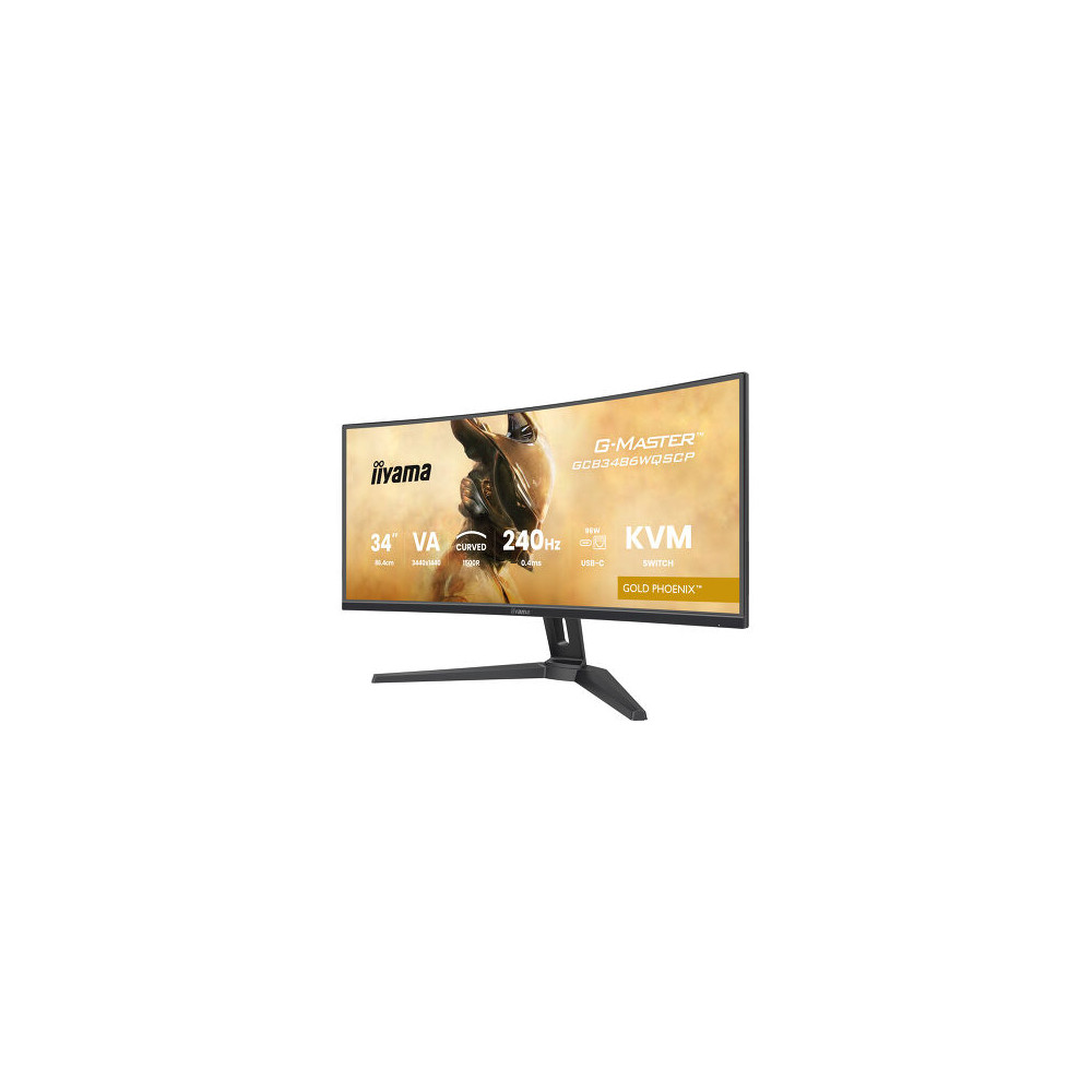 IIY00046648 GCB3486WQSCP-B1 (Gold Phoenix) - 34p VA UWQHD incurvé 0,4ms 500cd/m² 2HDMi-DP USB-C.Dock RJ45 2x5W Règlable Noir