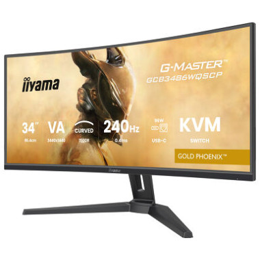 IIY00046648 GCB3486WQSCP-B1 (Gold Phoenix) - 34p VA UWQHD incurvé 0,4ms 500cd/m² 2HDMi-DP USB-C.Dock RJ45 2x5W Règlable Noir
