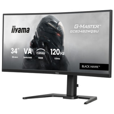 IIY00046650 GCB3482WQSU-B1 (Black Hawk) - 34p VA 3440x1440 Incurvé 0.6ms 500cd/m² 2HDMi-DP 4USB 2x5W Règlable Noir