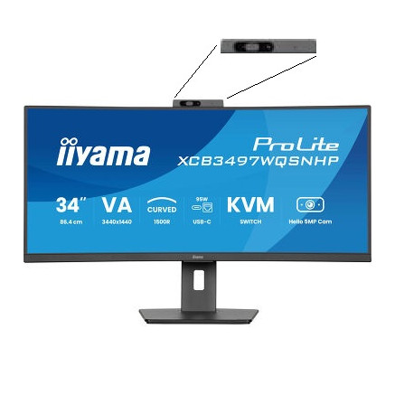 IIY00046651 IIYAMA XCB3497WQSNPH-B1 (Prolite) - 34p VA UWQHD Incurvé 0.4ms 350cd/m² 2HDMI-DP USB-C.DOCK KVM 2x5W Règlable Noir