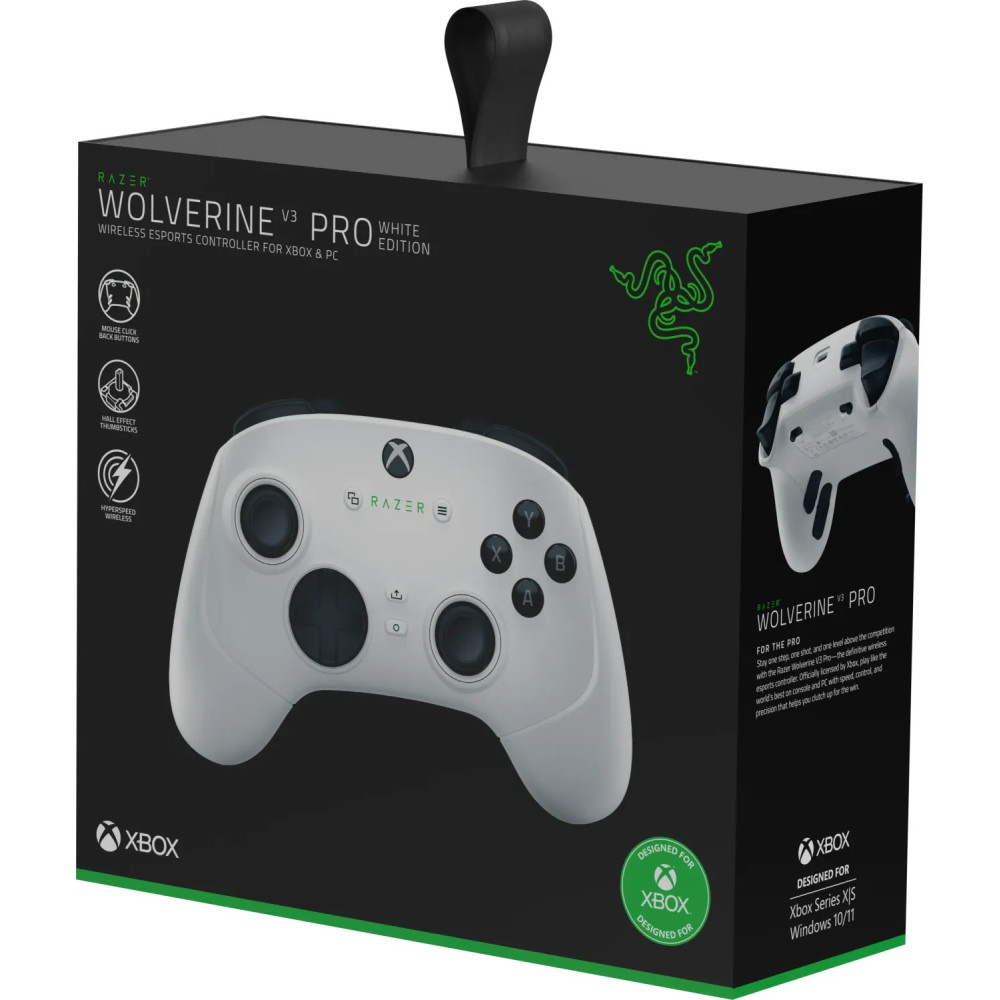 Razer Wolverine V3 Pro Blanc USB Manette de jeu Analogique PC, Xbox Series S, Xbox Series X