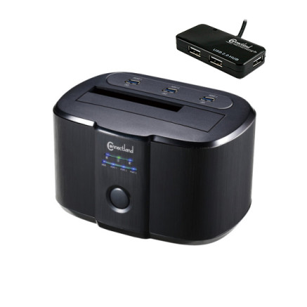 CON00046720 Crazy Pack  Docking 1xHDD 2.5/3.5p Sata avec hub USB3 + Hub USB 2.0 4 ports offerts