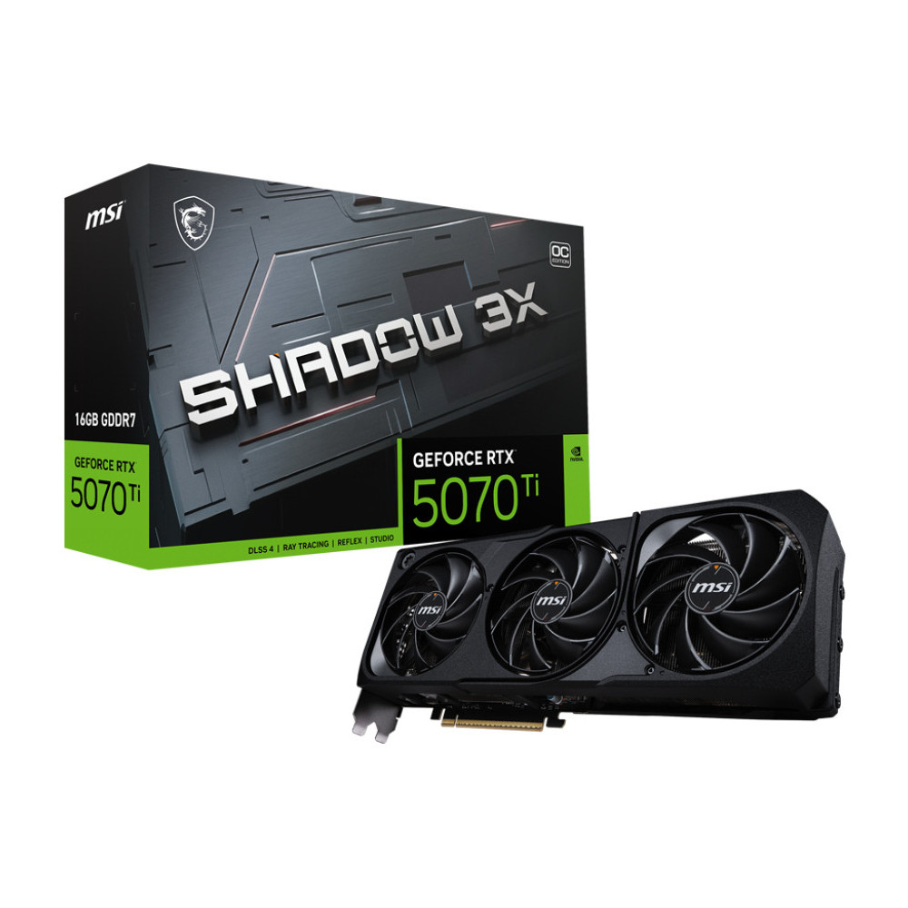 MSI GeForce RTX5070 Ti 16G SHADOW 3X OC NVIDIA GeForce RTX 5070 Ti 12 Go GDDR7