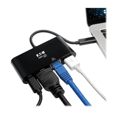 Tripp Lite U444-06N-H4GUBC station d'accueil USB 3.2 Gen 2 (3.1 Gen 2) Type-C Noir