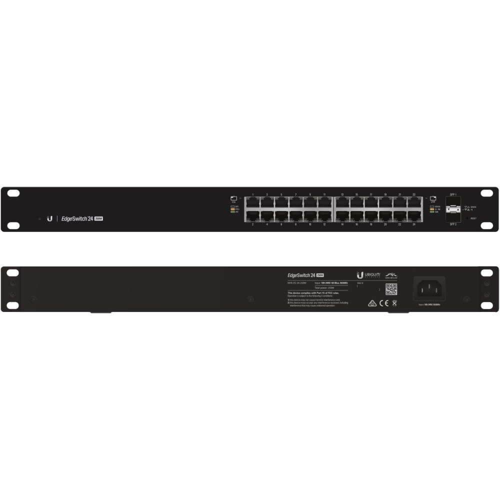 Ubiquiti EdgeSwitch 24 250W Géré L2 L3 Gigabit Ethernet (10 100 1000) Connexion Ethernet, supportant l'alimentation via ce port