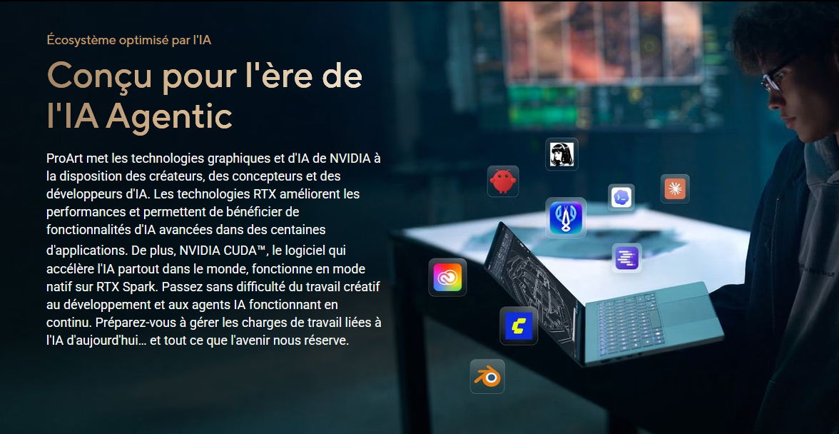 Conçu pour l'ère de l'IA Agentic • Passez du travail créatif au developpement et aux agentes IA fonctionnant en continu