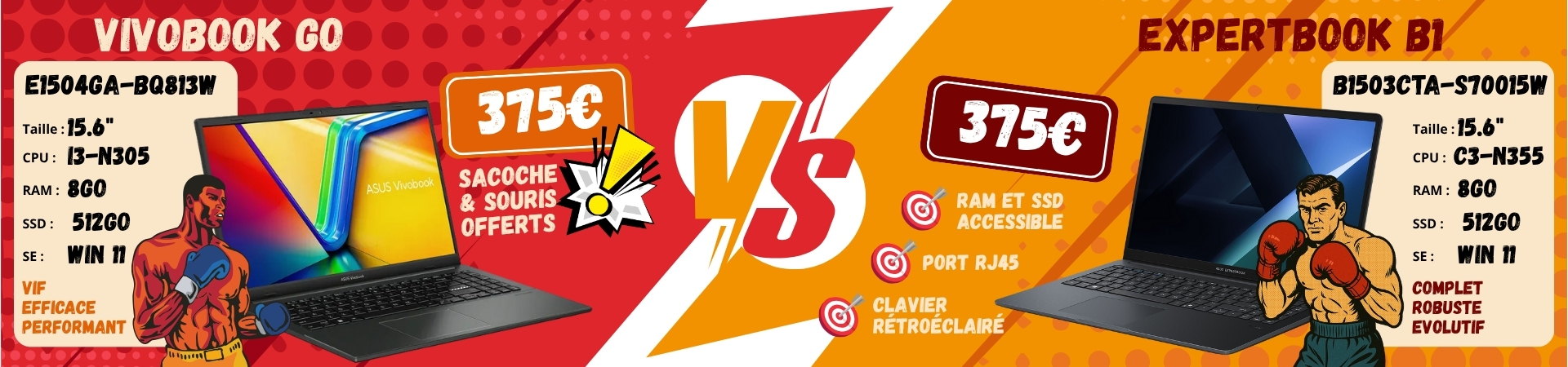 Match ECP | Vivobook Go VS ExpertBook B1