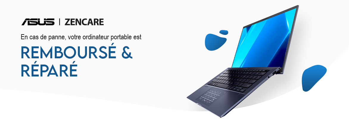 Option Asus ZenCare inclus (remboursement et reparation la première année)