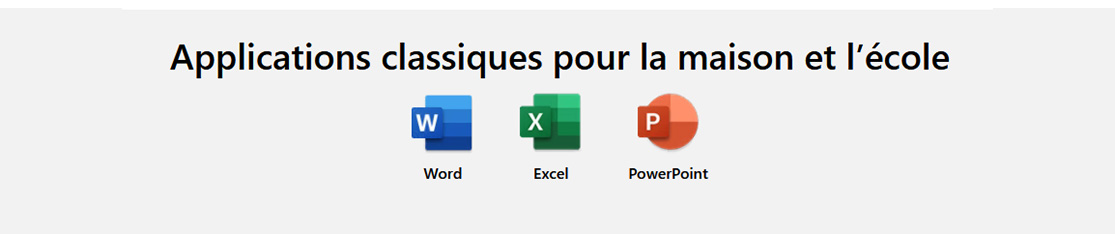 Applications Offices classiques : Word, Exce, PowerPoint