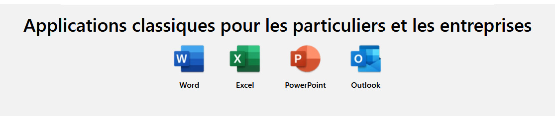 Applications Offices classiques : Word, Exce, PowerPoint, OneNote, Outlook (version 2024)