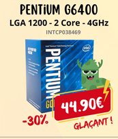 INTEL PENTIUM G6400 - 44.90€