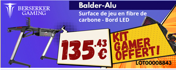 Bureau Gamer Berserker Balder 120 Alu + Kit Gamer (clavier + souris + casque + tapis) OFFERT - 135.43€