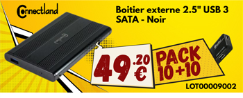 Pack 10x boitiers externe 2.5p noir + 10x Hub USB OFFERTS - 49.20€