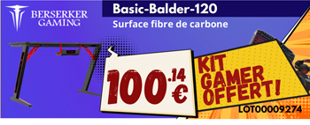 Bureau Gamer Berserker Basic Balder 120 Noir/Rouge + Kit Gamer (clavier + souris + casque + tapis) OFFERT - 100.14€