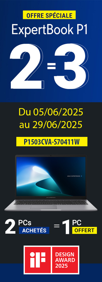 Offre Speciale Asus ExpertBook P1 - 2=3