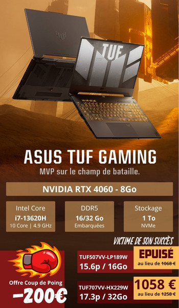 Operation coup de poing Asus Tuf Gaming | -200€ 